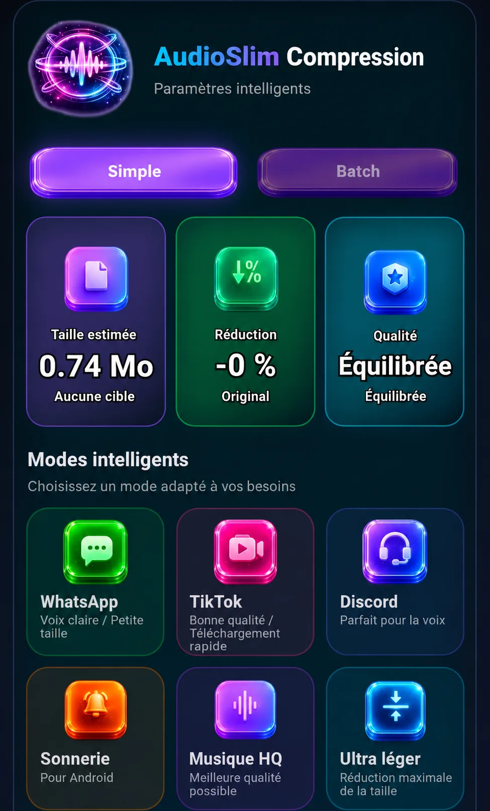 Visual de compresión de AudioSlim y VideoSlim para reducir el tamaño de los archivos de medios del día a día